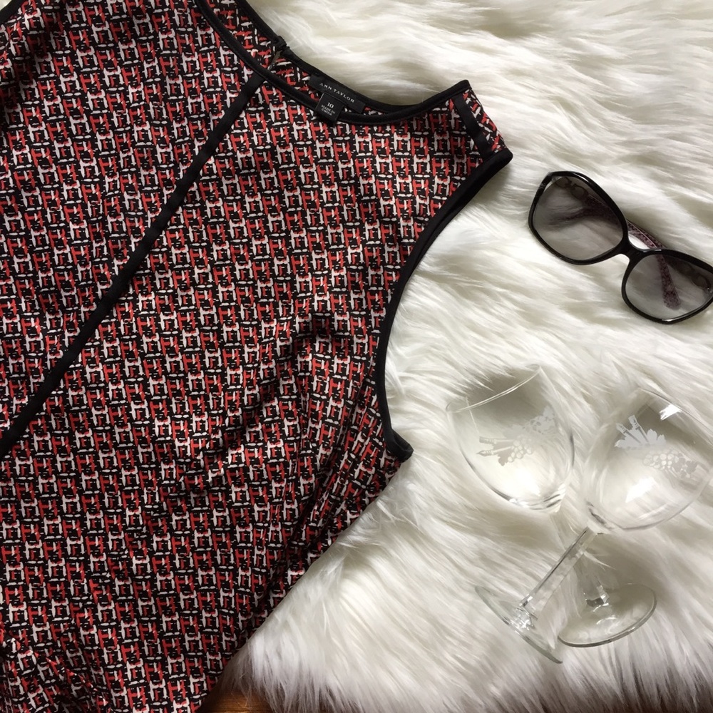 Ann Taylor Geometric Print Peplum Top